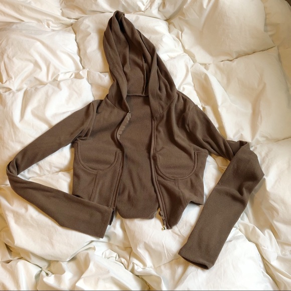 🍄y2k brown jacket crop top🍄 - Picture 2 of 3